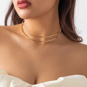 Gold Choker Necklace Elegant